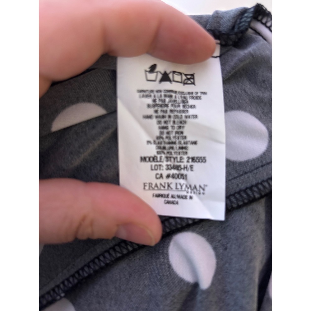 Designer Vintage 8 Black Polka Dot Dress Sleeveless Ruffle Frank Lyman dress - Picture 9 of 10